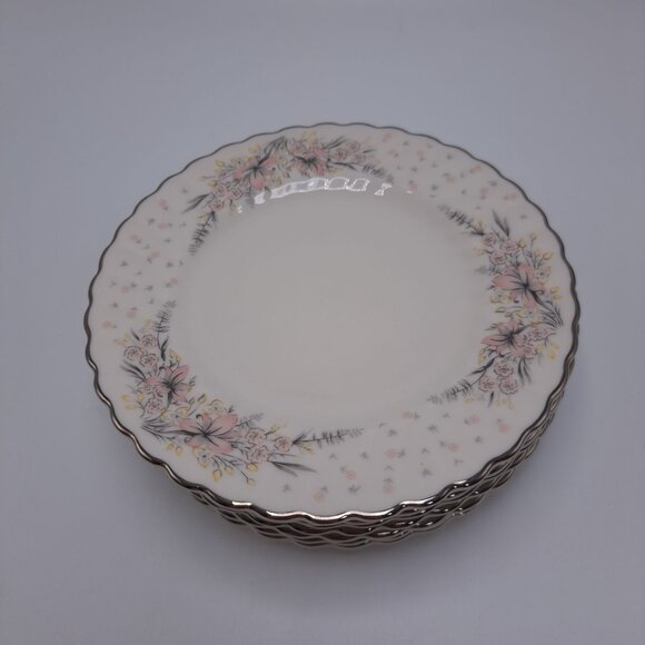 Syracuse China Elizabeth Floral Platinum Gilt Scalloped Bread Butter Plate - Picture 5 of 5